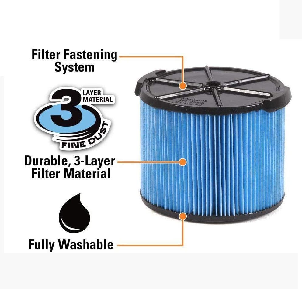Filter replace RIDGID VF3500 3-Layer Wet/Dry Vacuum Dust Filter for RIDGID WD4050 3 to 4.5 Gallon Vacuums - - 
