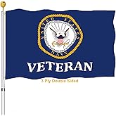 Veteran US Military Flag Double Sided 3x5 Outdoor-3 Ply American United States Army Flags Heavy Duty with Brass Grommets for Outdoor Indoor Room