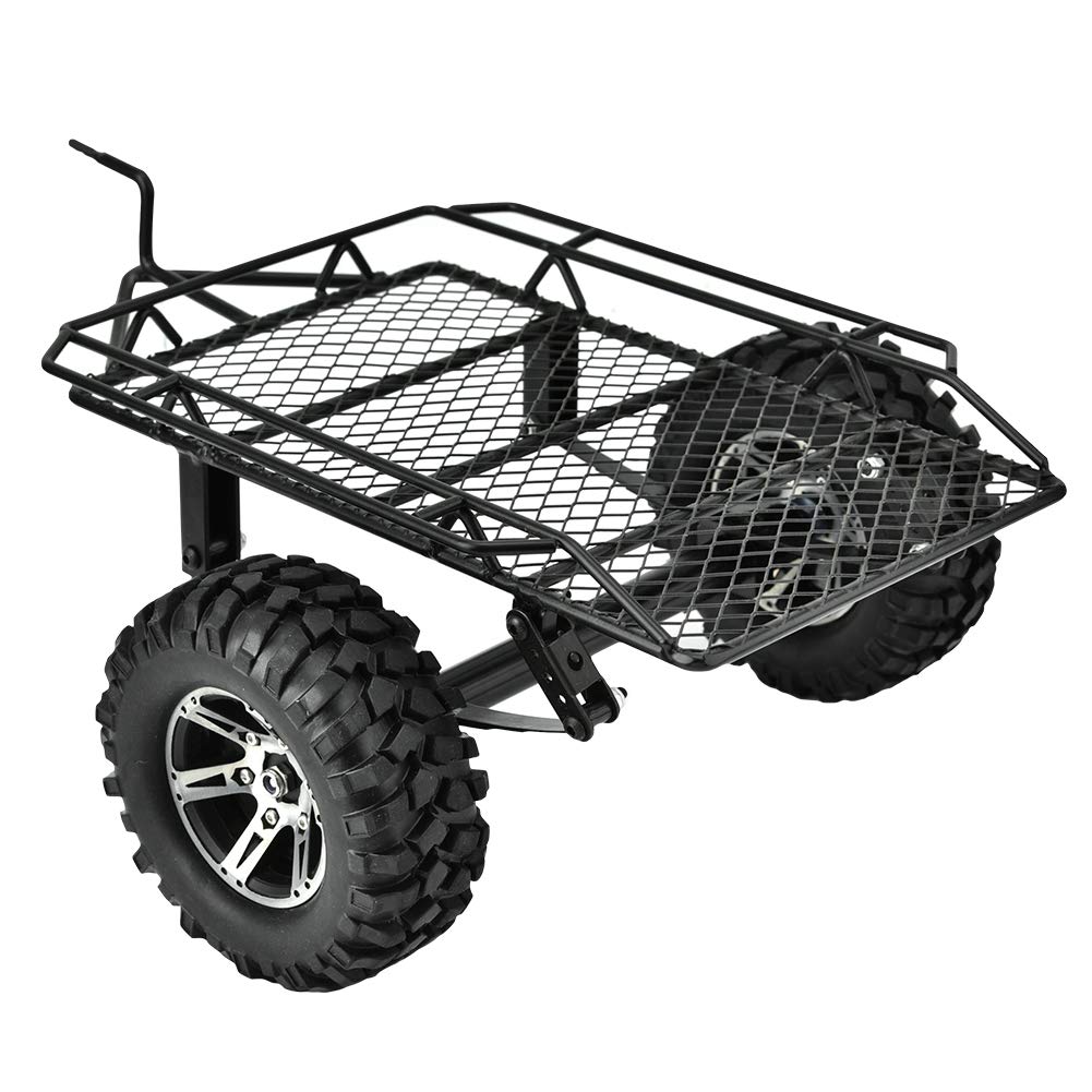 Anti-skid RC Trailer Hopper, Black Remote Control Car Anti-slip Strong and Sturdy Metal Made for D90 / Scx10 / Trx-4 1/10 Scale Rc Crawler Car