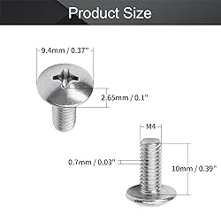 MroMax 10Pcs M4 x 10mm Truss Head Phillips Machine