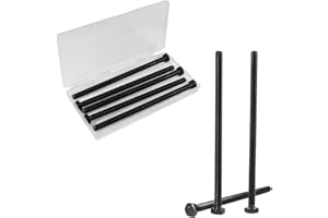 Yinpecly M8 Hex Bolts, M8-1.25 x 150mm Hex Head Bolts, Carbon Steel Grade 8.8, Black Oxide Finish, Full Thread,Metric Hexagon Head Bolts Right Hand External Hex Drive, 5 PCS