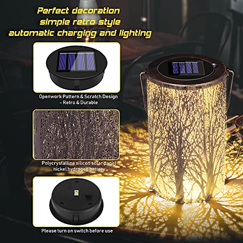 Solar Laterne Außen, Solar Garten Hängende Laterne, Solar Laterne Lichter für hängende Outdoor, Zylinderförmige Nachtlicht Wasserdicht IP44 mit Lichtempfindlichkeit, Solar Laterne für Aussen, Garten