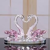 Cloudpower for Crystal for SWAN Figurine Collection Table Centerpiece Ornament, for Crystal Collectible Figurines for Christmas, Birthday, Party, Valentine's Day, Anniversary (Pink)