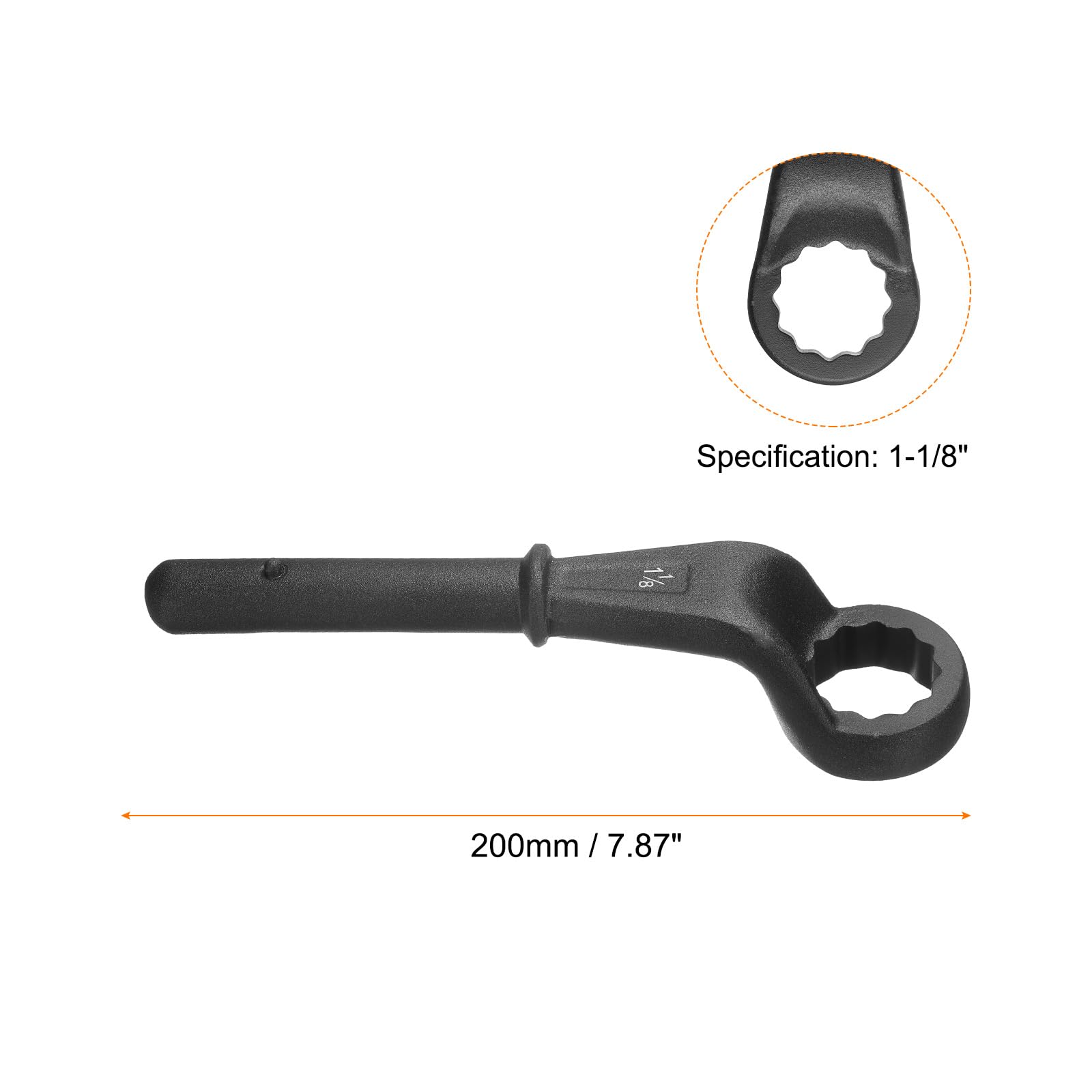 Condition photo showing As Is for harfington offset box end tubular handle wrench 1-1/8" cr-v 12 point offset single end torx wrench high neck tubular box wrenches for tightening remove screws and fasteners, black