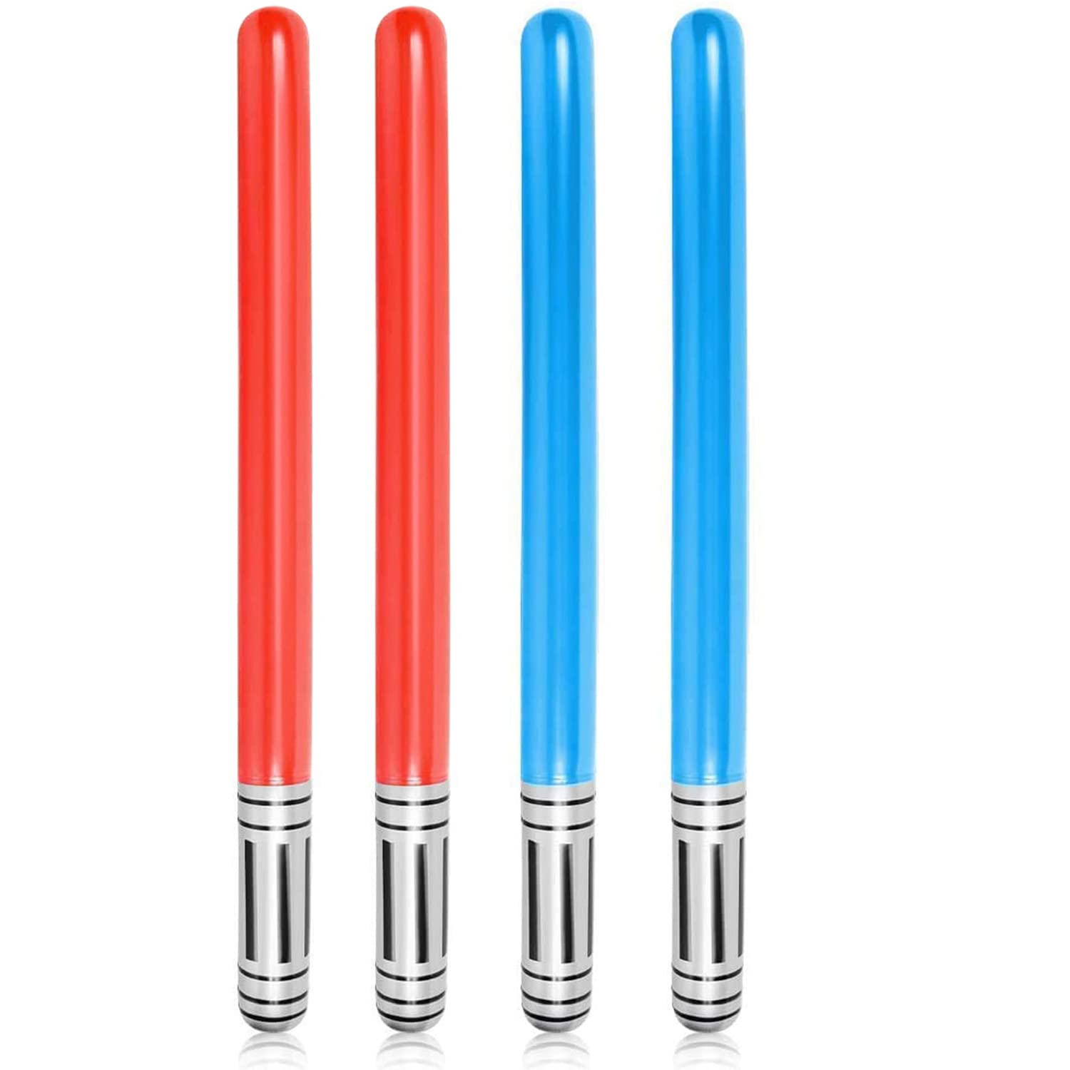 4PCS Inflatable lightsaber - Inflatable Swords for Star Wars Themed Party, Blue Red Inflatable Light Saber Set Party Decorations for Theme Party Birthday Cosplay Halloween Christmas