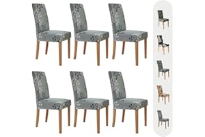 Secgo Chair Covers for Dining Room 6 Pack, Stretch Dining Chair Cover, Washable Spandex Kitchen Parsons Chair Slipcovers, Blue Chair Covers for Home or Party