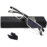 EYEURL Reading Glasses Half-Rim Computer Readers for Men and Women +0.0 Blue Light Blocking Thin Optics Eyeglass