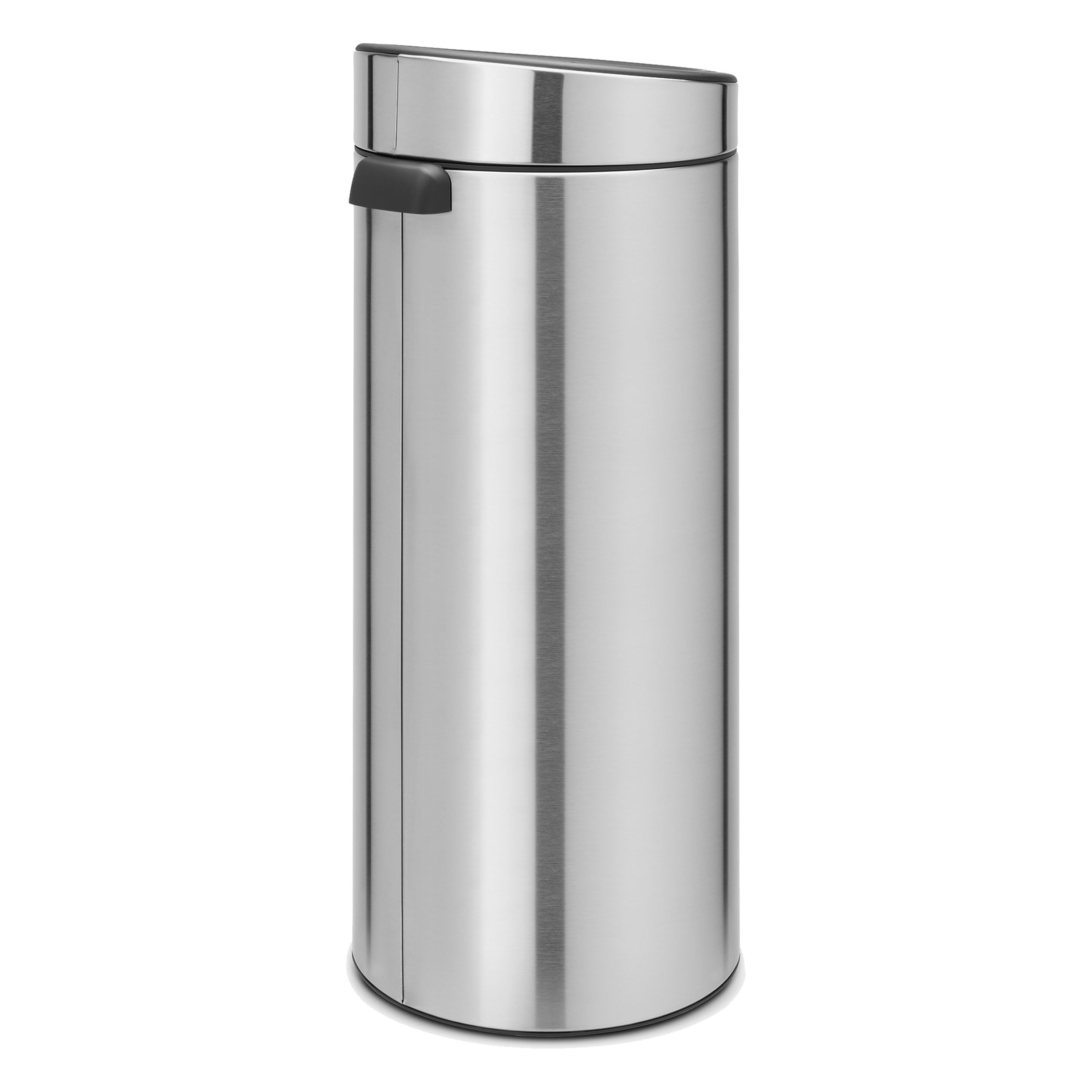Brabantia 30 L Kitchen Touch Bin New (Matt Steel) Removable Lid, Soft-Touch Open, Easy Clean Rubbish Waste Bin + Free Bin Bags