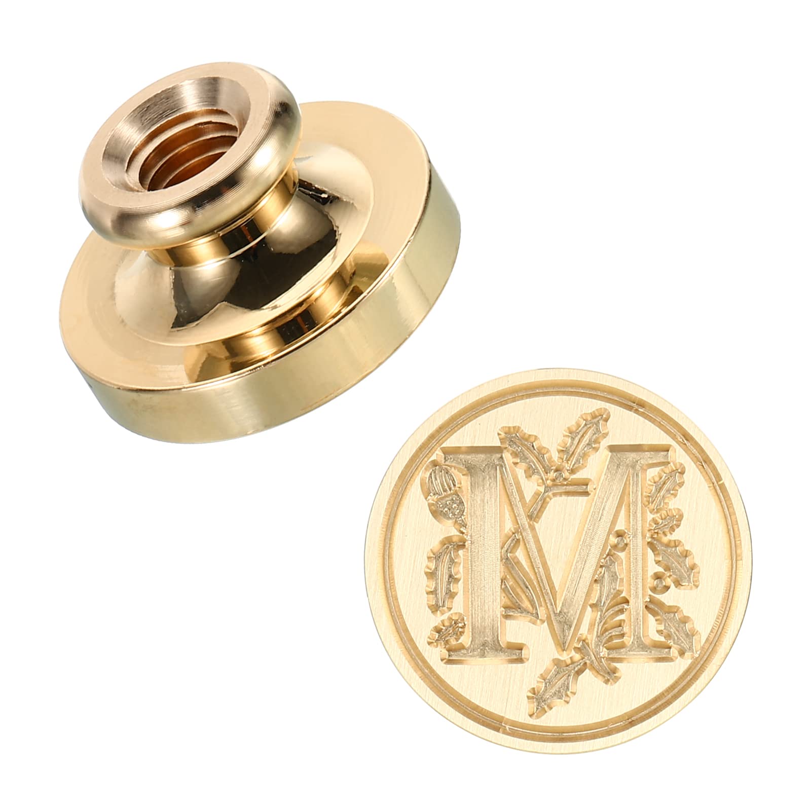 PATIKIL Alphabet M Wax Seal Stamp, Initial Letter Sealing Wax Stamp Classic Retro Brass Head for Envelope Invitation Cards