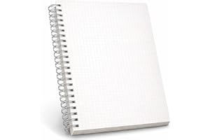 A4 Graph Paper Notebook (8.3" x 11.5") – Spiral Wirebound, 5mm Grid (Quad Ruled) – 80 Sheets / 160 Pages, Lay-Flat 180° – For