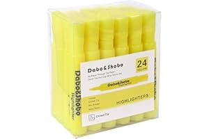 Dabo&Shobo Yellow highlighter, 24 Pack -bright color, chisel tip, for Adults Kids Highlighting in the Home School Office, Tank Style