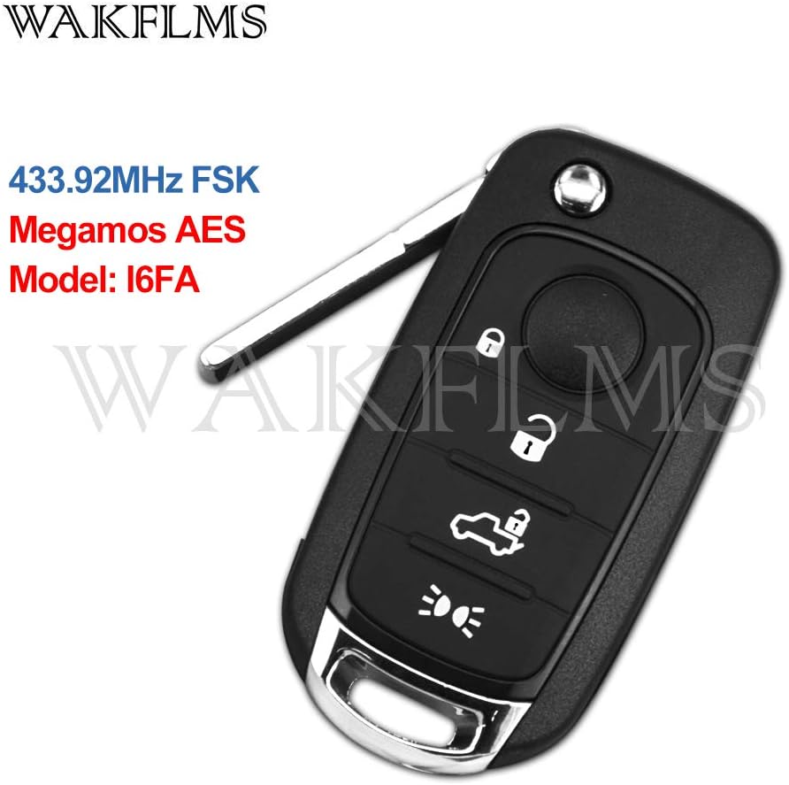 Newest 4 Buttons Flip Remote Car Key Fob For Fiat 500X Egea Tipo Megamos AES 16FA Vehicle Key Replace Genuine Version No Mark