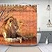 NYMB African Wild Animal Lion Shower Curtain, Safari Animals Lion Lying in Wood BranchesBath Curtain, Polyester Fabric Shower Curtains for Bathroom, 69X70in, Hooks Included (Multi6)