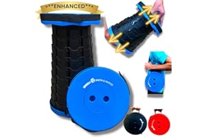 Smith & Barker Upgraded for 2025 Premium Telescopic Folding Stool for Adults and Children Outdoor Indoor Portable Collapsible Foldable Fishing Hiking Camping Festivals Seat (Blue)