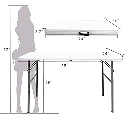 Gocamptoo Folding Table,4ft Indoor Outdoor Heavy