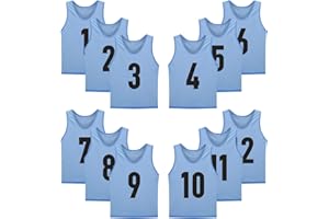 LTHYTY 12 Pack(1-12) Numbered Jerseys/Soccer Bibs/Scrimmage Pinnies/Team Training Vest for Adult Youth Kids.