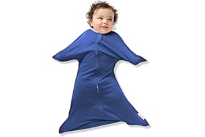 SleepingBaby Zipadee-Zip Transitional Swaddle Sack, 4-8 Month - Roomy Zipper Swaddle for Easy Diaper Changes and Proper Hip Development - Baby Swaddle Sack, Small - Classic Navy