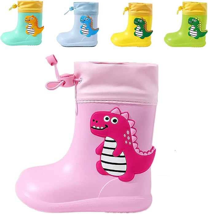 CELANDA Baby Dinosaur Rain Boots Toddlers Waterproof NonSlip Wellies
