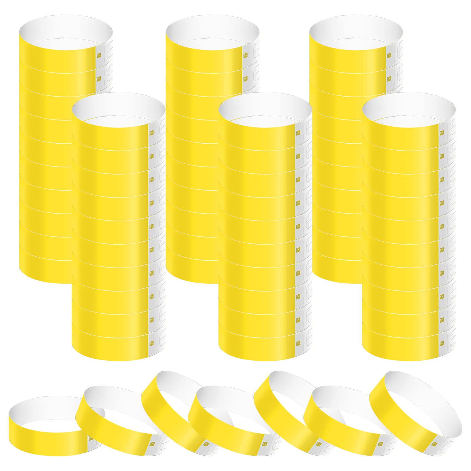 KINBOM 600pcs Yellow Neon Wristbands, Waterproof Paper Bracelets Event Wristbands Wrist Party Bands Armbands for Concerts Fairs Events Parties (Yellow)