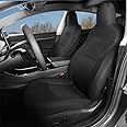 TOYOUN Car Front Seat Covers Custom Fit for Tesla Model 3 2017-2023/Model Y 2020-2024Car Seat Protector 2PCS, Fully Wrapped Farbic Mesh Seat Cover Set for Tesla Model 3/Y Interior