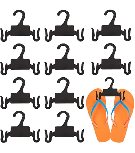 thumbnail image 2 of Plastic Shoe Hangers – Flip Flop, Sandal, Slipper & Boot Organizer (Black, 4-Pack?) 2 of 4