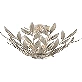 Crystorama Broche 4 Light Antique Silver Semi Flush Mount