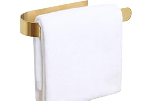 HouseAid Self Adhesive Hand Towel Holder for Bathroom, Stainless Steel Adhesive Towel Bar, No Drilling Modern Hand Towel Hanger, Brushed Gold