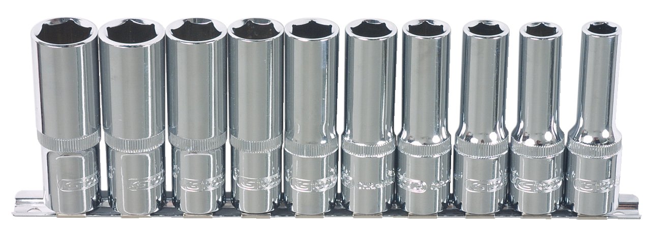 KS Tools 918.061 1/4-inch Chrome+ Socket Set Deep (10 Pieces)