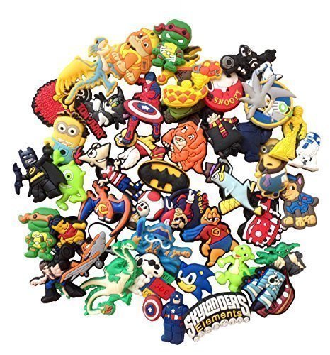 10 pcs random set for boys shoe charms for croc shoes &…