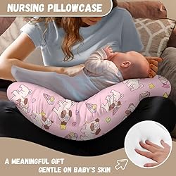 TSVAGA Nursing Pillow Cover, Pink Dog Cake, Fits