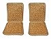 ZONETECH Wooden Beaded Car Driver Seat Cushion - Natural Double Strung Massaging Universal Comfortable Car Seat Cover Cushion with High Ventilation (2-Pack)