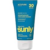 ATTITUDE Mineral Sunscreen for Baby and Kids, EWG Verified, Broad Spectrum UVA/UVB, Dermatologically Tested, Plant and Mineral-Based Formula, Vegan, SPF 30, Unscented, 5.2 Oz