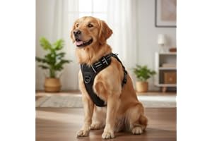 Dog Harness, No Pull Dog Harness with 2 Leash Clips, Adjustable Soft Padded Oxford Vest, Reflective No-Choke Design with Easy