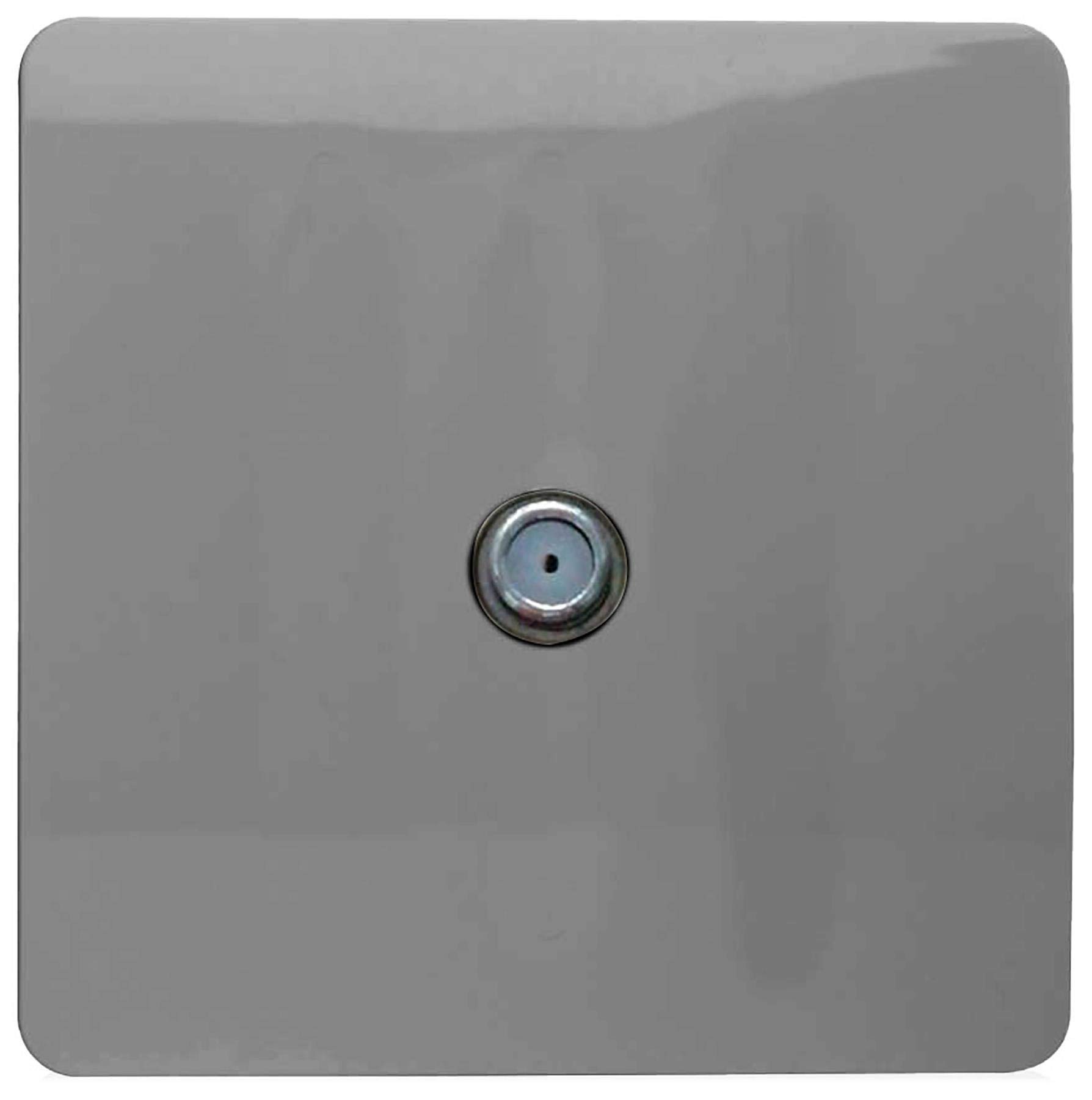 Trendi 1 Gang Artistic Modern Glossy Screwless Television Satellite Socket Light Grey