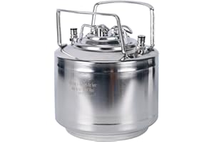 YaeBrew Stainless Steel 1.6 Gallon Mini Ball Lock Keg System for Small Batch Homebrewing Beer Brewing Strap Handle (6L)