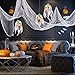 Whaline Halloween Creepy Cloth, 32.8 x 2.5ft Decor Drape for Doorways, Entryways, Windows Cover Gauze for Haunted House Party (White)