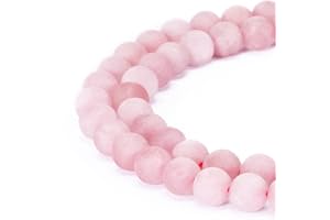 BRCbeads Rose Quartz Natural Gemstone Loose Beads 6mm Matte Round Crystal Energy Stone Healing Power for Jewelry Making