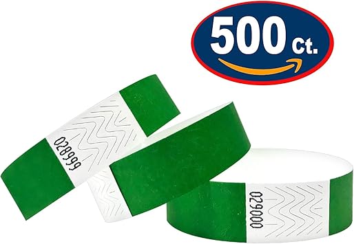 Paper 500 Wristbands 3//4/" Happy Birthday Tyvek Wristband