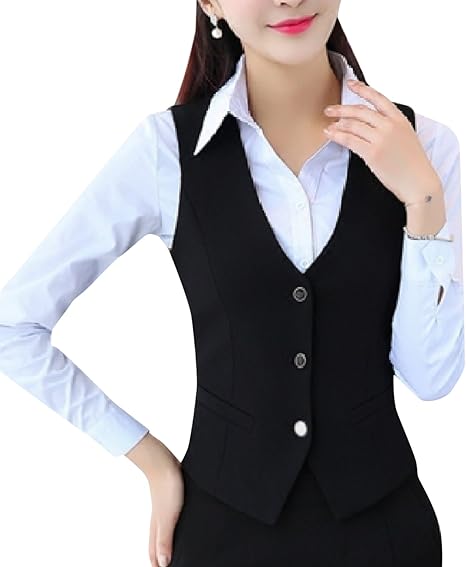 Amazon セオヴェル Theovel レディース フォーマル 黒 ベスト ビジネス スーツ 通勤 シンプル 大きいサイズまで 2xl 黒 ベスト 通販