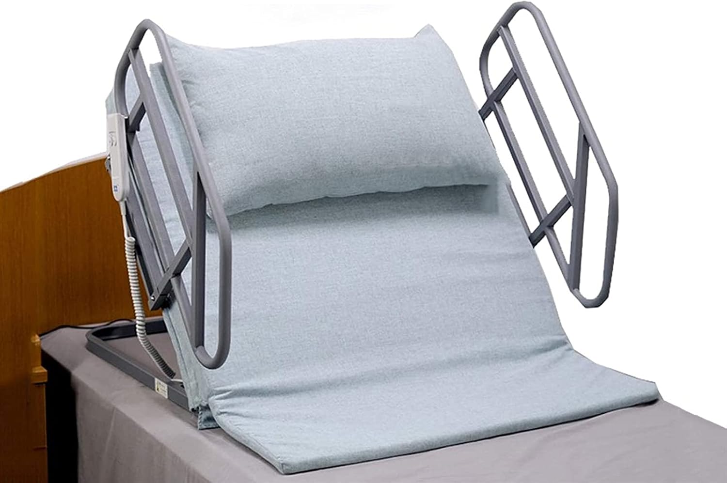 WLL-DP Portable Electric Bed Backrest, Adjustable Sit-Up Back Rest with Guardrail, Fits Standard Hospital Bed, Family Nursing Home Rehabilitation Center Nursing,Blue: Home & Kitchen
