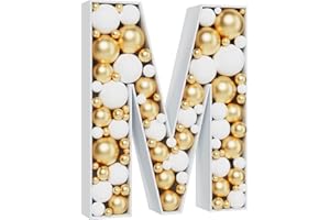 MEYSIMOON 3FT Large Marquee Letters Mosaic Balloon Frame Pre-cut Foam Board Marquee Light Up Letters M for Birthday Party Decorations,Wedding,Baby Shower DIY Party Supplies (Letter M)