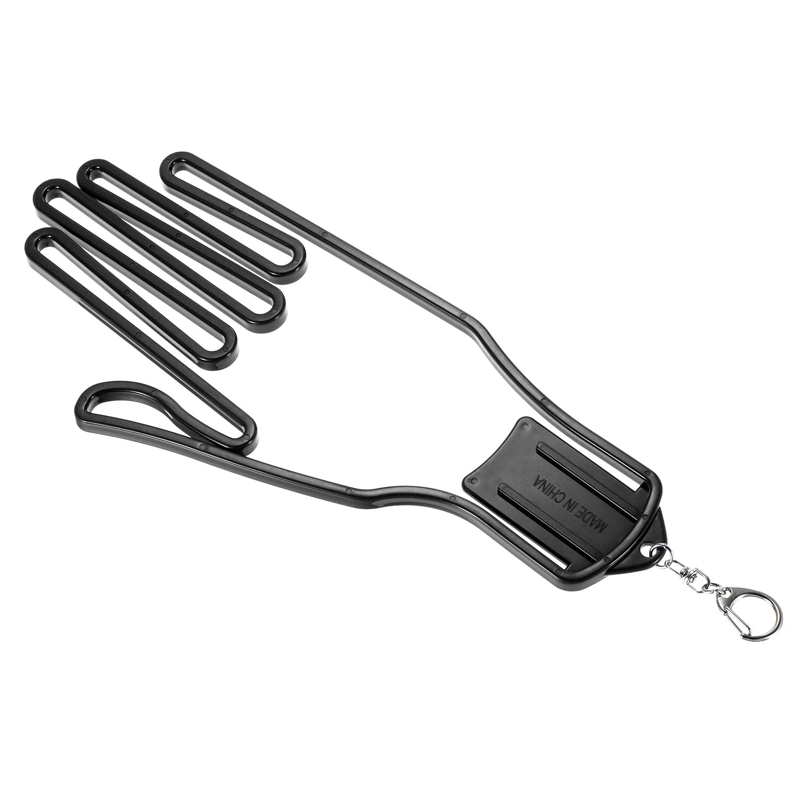 PATIKIL Golf Gloves Stretcher, 1 Pack Plastic Keeper Support Rack Holder Dryer Hanger Frame with Keychain Hook for Sports Gloves Maintenance, Black L Size