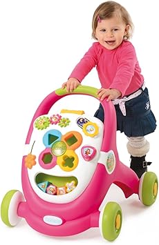 smoby trotteur cotoons walk and play rose