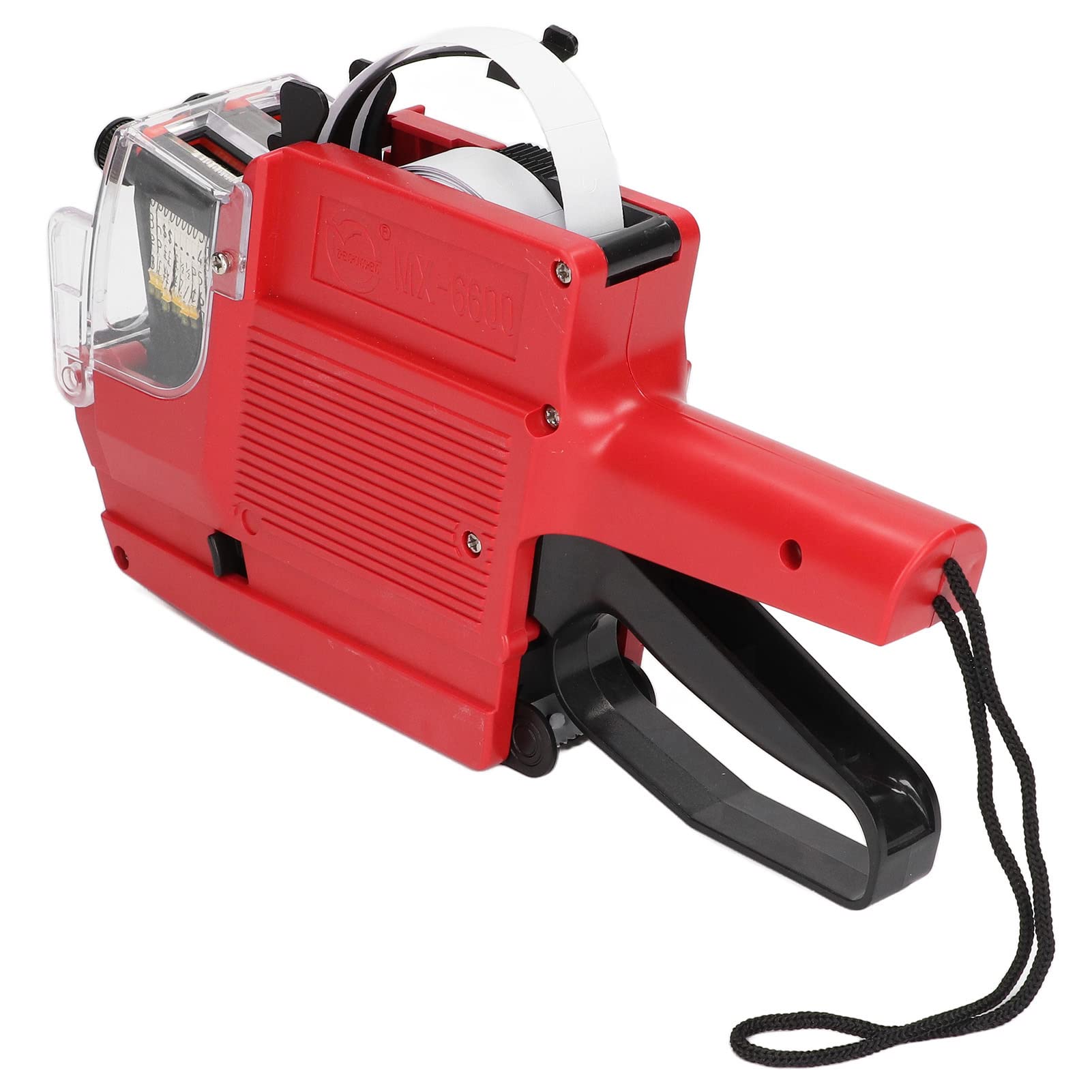 MX6600 Price Tag Gun 10 Digits 2 Lines Labeling Machine Double Line Price Label Paper Labeler Marker Attacher Tool for Office Grocery Retail Store (Red)
