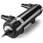 Flexzion 9W UV Pond Light Clarifier for Outdoor Koi Ponds | 9W UV Light for Pond Clarifier (CUV-109A) 1500L/H Flow