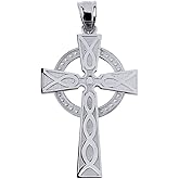 Claddagh Gold 925 Sterling Silver Celtic Cross Charm Pendant