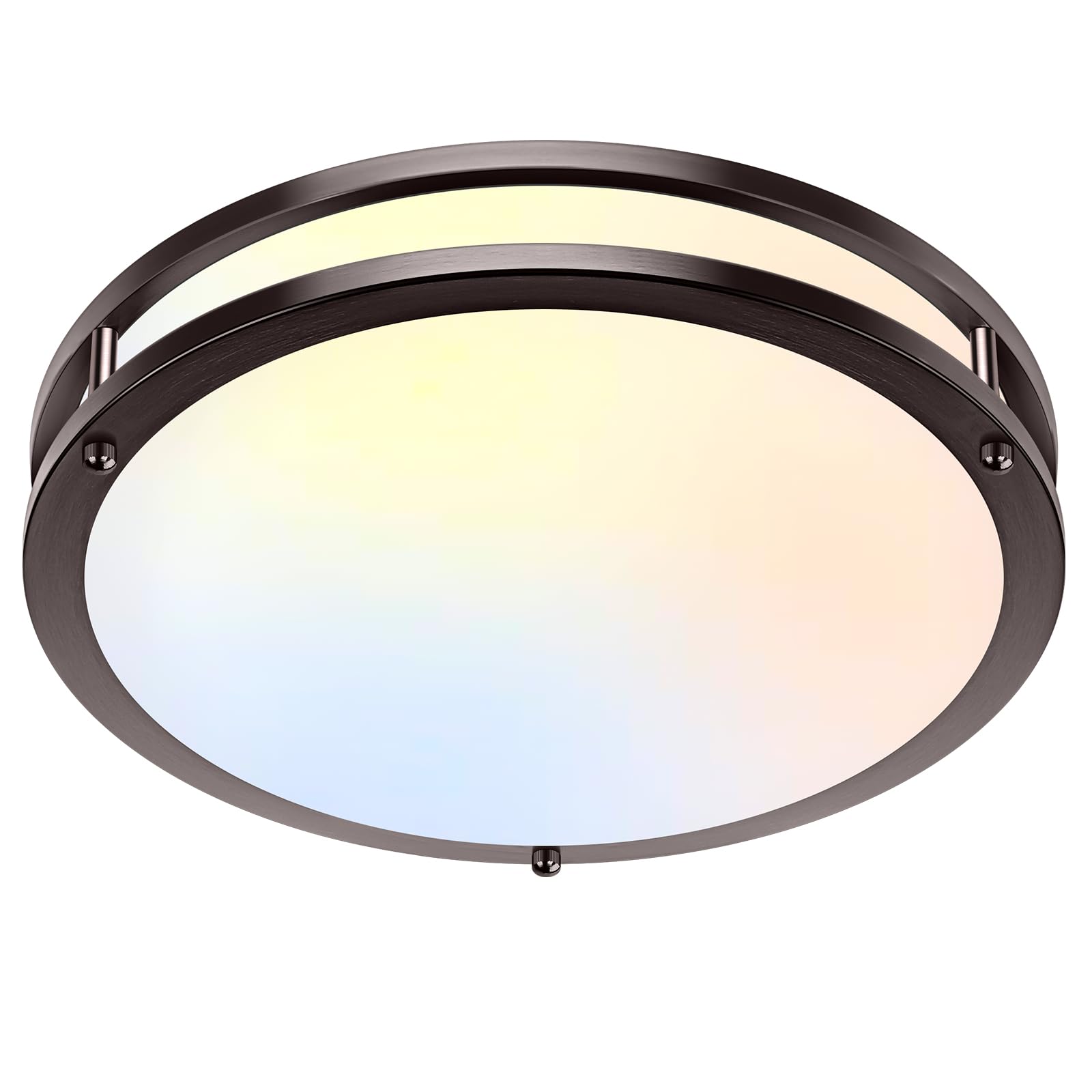 1-Pack 36W LED Ceiling Light, 13inch Oil Rubbed Bronze Flush Mount Light Fixture 3600LM 2700K/3000K/4000K/5000K/6500K Adjustable Ceiling Light, Modern Dimmable Lighting for Kitchen Hallway Bathroom Image