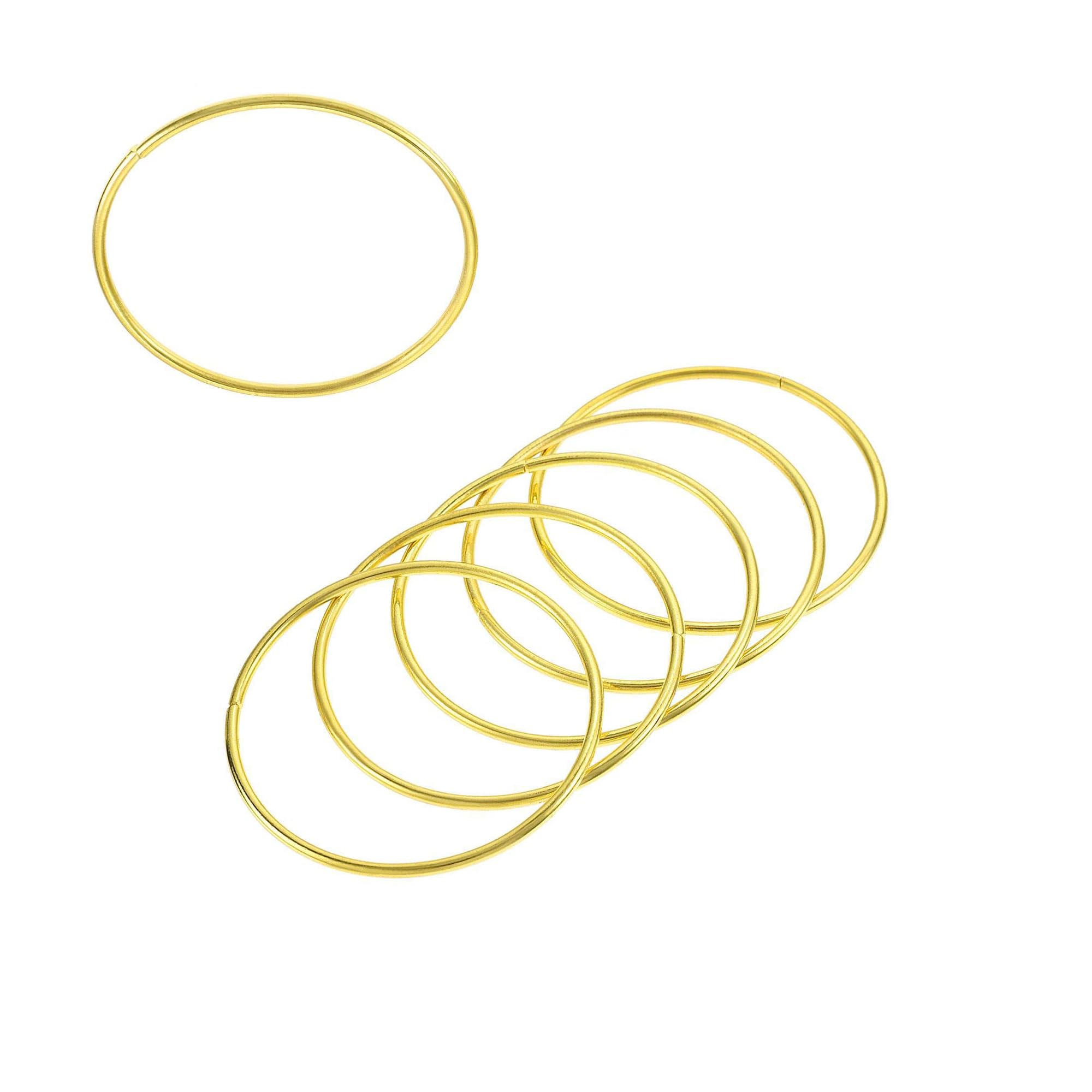 MACHSWON Zinc Alloy O Rings 40mm(1.6") ID 3mm Thick Multi-Purpose Welded O Buckles Heavy Duty Smooth Solid Ring for Bag Straps Belts Pet Leashes and DIY Crafts Gold 6pcs