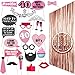 40th Birthday Decorations, Photo Booth Props Favors & Backdrop Foil Fringe Curtain Banner for Happy 40 Forty Year Old Bday Party Women Her Wife Best Friend BFF Mom Sister Aunt Bash | Pink Rose Gold