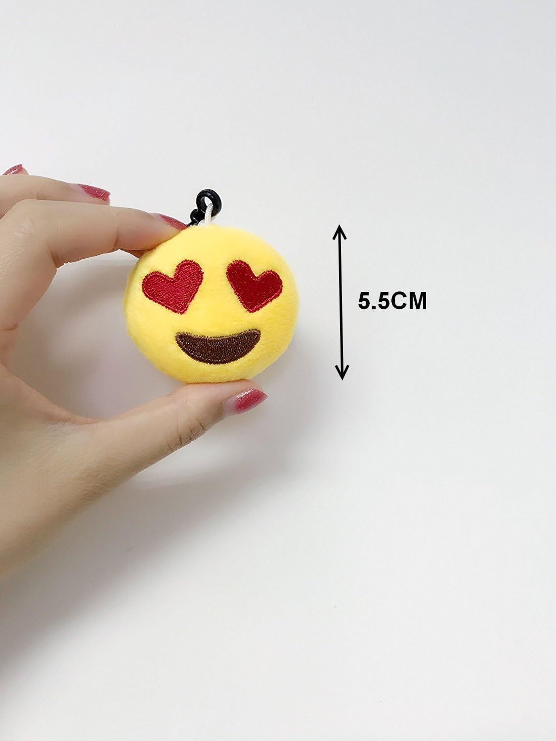 JZK 45 pcs Mini plush emoticon keychain keyring 5cm / 2 inch yellow small smiley face backpack key chain for kids adult birthday party favours keepsake giveaways gift - Image 5